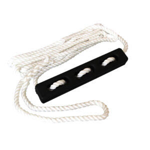 3 strand twisted polyester dock line with rubber spring