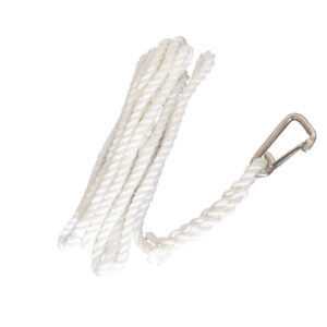 3 strand twisted polyester dock line with stainless steel hook
