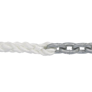 3 strand twisted polyester anchor line with stainless steel chain